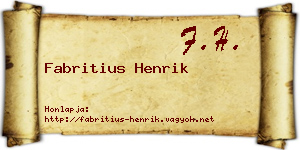 Fabritius Henrik névjegykártya